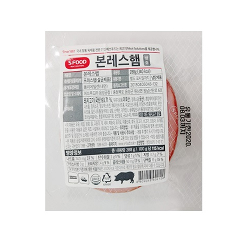 에쓰푸드 본레스햄슬라이스288g (약16매